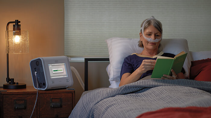 Trilogy&nbsp;Evo con m&aacute;scara bajo la nariz